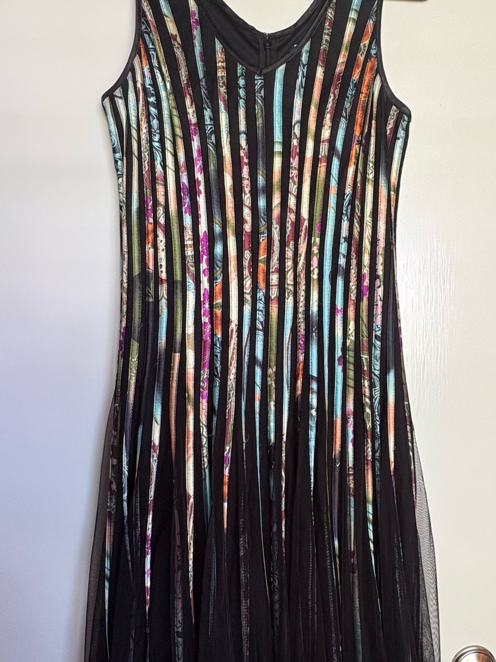 Alison Sheri Size Medium Dress Whimsigoth Artsy Colorful Illusion Overlay